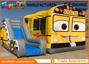 Best Customized Interactive Inflatable Bouncer Slide School Bus Shaped wholesale