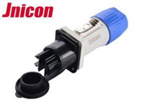 China Outdoor 3 Pin Waterproof Power Connector , Blue And Gray LED Screen Connector on sale