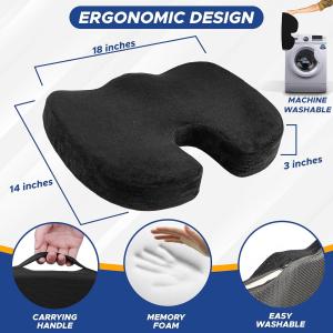 China Hypoallergenic Memory Foam Seat Cushion Safe Memory Foam Tailbone Cushion on sale