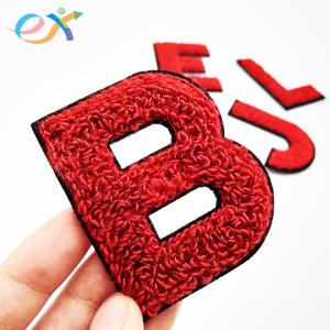 Best Sew - On 100% Towel Custom Chenille Patches Embroidery Chenille Letter For Clothing wholesale