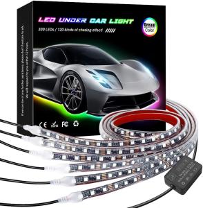 12V Car Underglow digital strip light Multi Color DIY Sound Active Function Music Mode with APP Control Remote Control