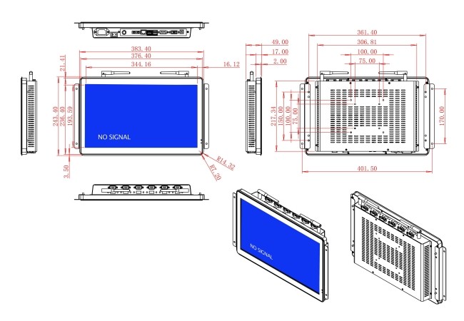 15.6-Inch Embedded Display for Energy Monitoring, Factory Automation, Public Information Terminals, and Security Control Systems