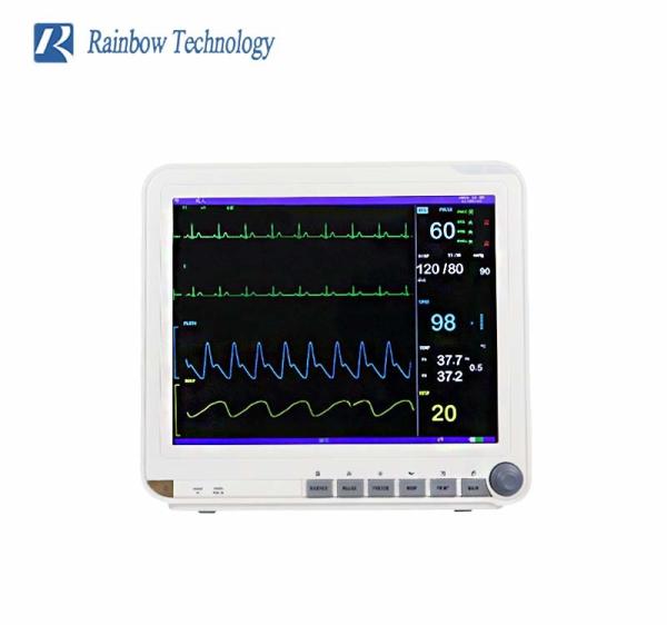 Cheap Medical Multi Parameter Patient Monitor With ECG/ HR/ RESP/ SPO2/ NIBP/ Temp for sale