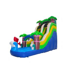 Best Children Fun Park Inflatable Palm Tree And Ocean Fish Slide wholesale