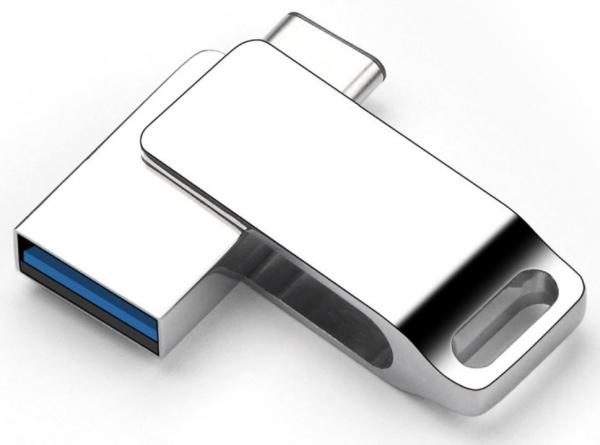 Cheap Metal U-disk for Computer & Mobile Phone Dual purpose USB3.0 TYPE-C OTG Rotating flash drive A+chip Customized LOGO for sale