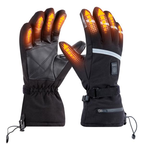 Cheap 7.4V Lithium USB Electric Battery Rechargeable Heated Ski Gloves Man With 3 Level Temperature Control for sale