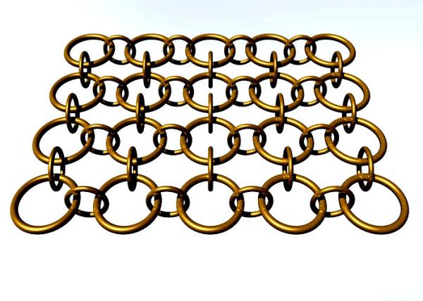 Cheap wall decoration Metal Ring Mesh with Round Wire For Decorative Ceiling 1.5m width for sale