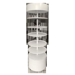 Width 600mm Height 1810mm Rotating Display Rack , Round Metal Display Stand White