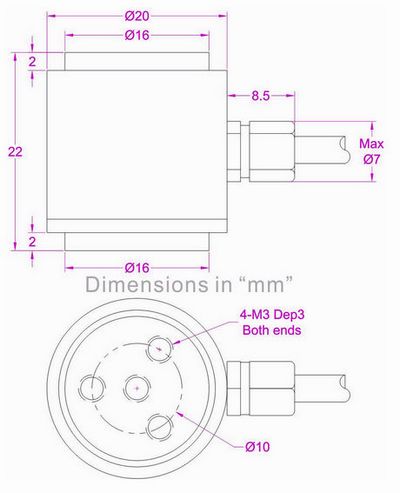 tension compression force measurement transducer 20lb