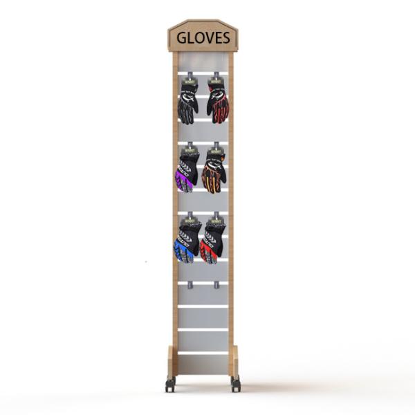 Cheap Sport Gloves Mitten Wooden Display Rack 2 Sides With Hooks for sale