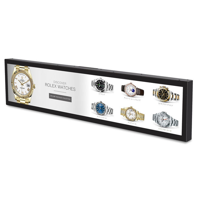 28'' Ultra Wide Stretched Displays Digital Signage For Supermaket Shelf Edge Advertising Player