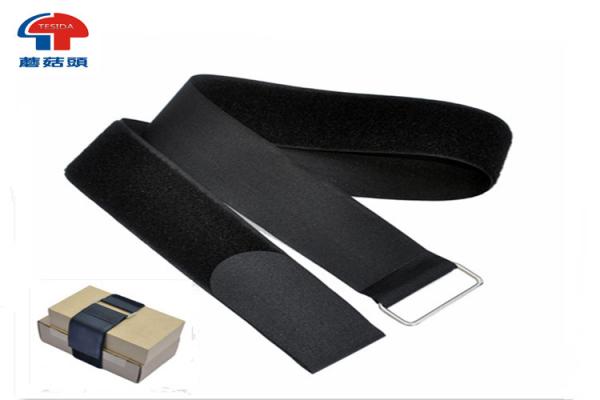 Cheap Large Loop Strap Fastener With metal buckle / Hook And Loop Cinch Straps for sale