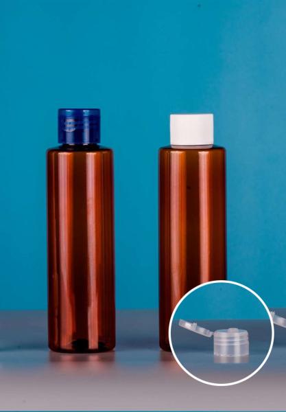 Cheap 160Ml Empty Plastic Bottles With Flip Top Cap, Amber Containers, Refillable Cosmetic Bottles for Toner, Lotion for sale