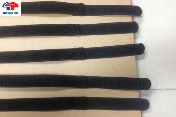 Cheap Eco Friendly Elastic Hook And Loop Strap Self Stick Touch fastener Black for sale
