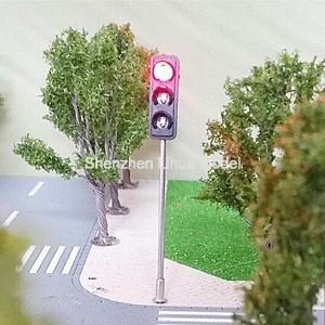 model 1:87 Mini Traffic Light,3 aspect signal metal lamp post,model three aspect signal lights,HO guage traffic lights