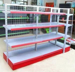 China Double sided Grid Panel Collapsible Supermarket Display Shelving Light duty on sale