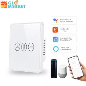 Best Smart Curtain Switch WiFi/Zigbee Voice Control Google Assistant Smart EU Standard Touch Screen Switch APP Garage Door Switch wholesale