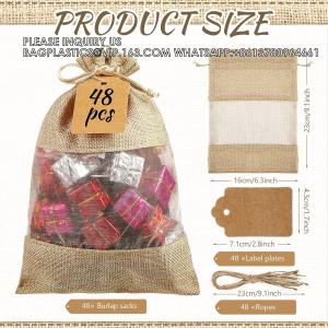 Best Linen Burlap Sheer Bag Burlap Bags With Drawstring Gift Tags Organza Wedding Favor Bags Burlap Gift Bags Wedding wholesale
