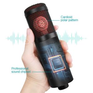 GESTTON USB C Condenser Microphone With Sound Card High Sensitivity