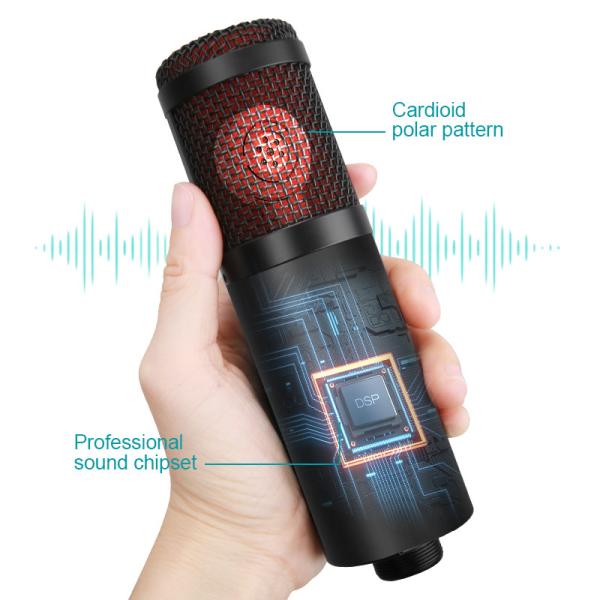 Cheap Computer Plug Play USB Recording Microphone With Mute Button CE ROHS for sale