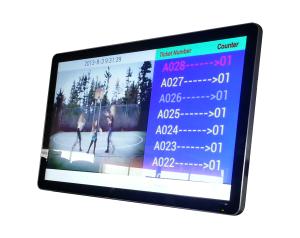 Token Number Central LCD displays with Advertising Video for Queue Management System