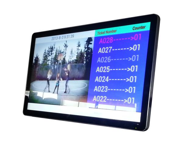 Cheap Token Number Central LCD displays with Advertising Video for Queue Management System for sale