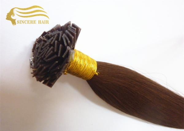 Cheap 20" Dark Brown Pre Bonded Flat Tip Remy Human Hair Extensions 1.0 Gram / Strand For Sale for sale