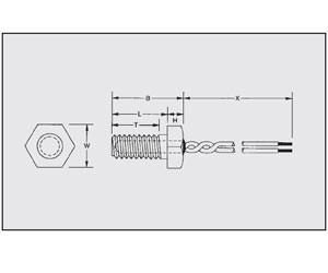 Best Rugged Surface Temperature Sensor Machined Screw Sensors With Extension Leads wholesale