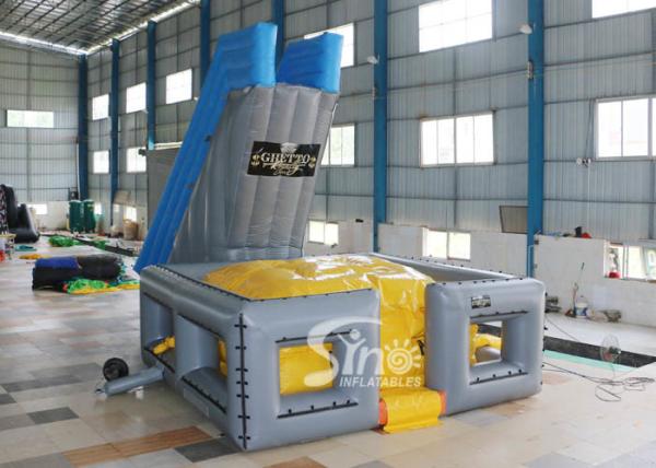 Cheap 6m High Adults Big Inflatable Air Bag With Cliff Platform For Adventure Challenges for sale