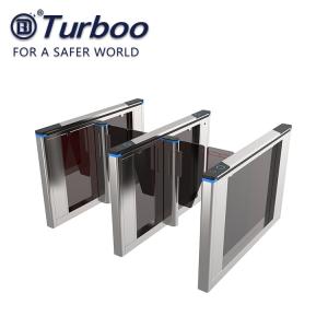 China Optical Swing Barrier Gate , Fingerprint Controlled Access Turnstiles Security Gate on sale
