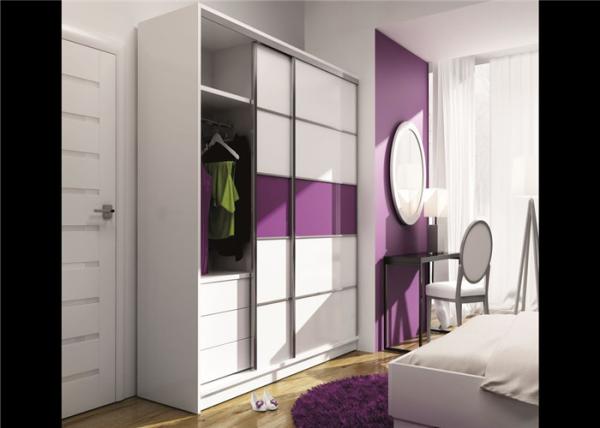 Cheap Particle Board Walk In Wardrobe Eco - Friendly With Mirror Sliding Door for sale