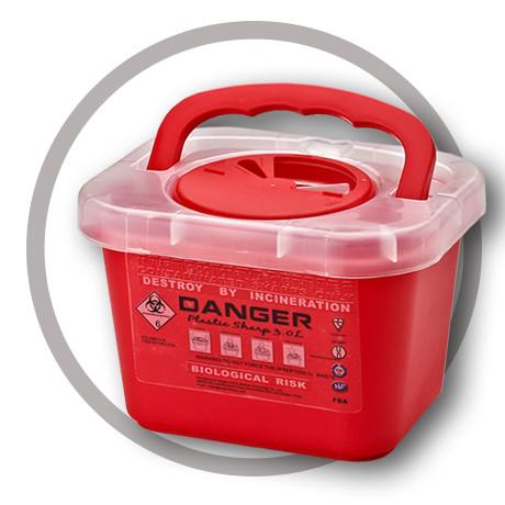 Cheap 3 Litre Sharps disposal container, Sharps Container, Red sharps containers - WinnerCare for sale