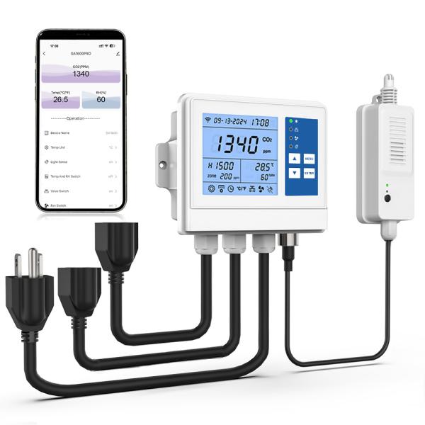 Cheap 100V Greenhouse Wifi CO2 Monitor Controller Temperature And Humidity Control for sale