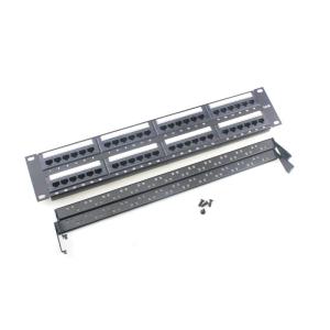 China Pre Terminated Ethernet Patch Panels Black 110/Krone IDC with Cable Management Secure Shielding on sale