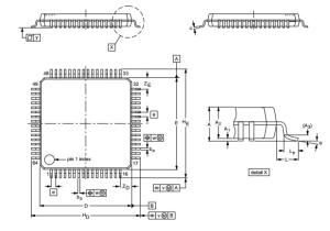 Single-chip 16/32-bit microcontrollers; 64/128/256 kB ISP/IAP flash LPC2134FBD64/01  QFP Integrated Circuit Chip