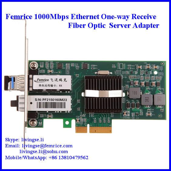 Cheap 1000Mbps Ethernet PCI Express x4 Bus Interface Single Receive Port Server Network Adapter 1G2PF571-SFP-RX for sale