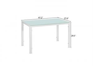 Best White 52.91lb 20×70×75cm Tempered Glass Dining Table wholesale