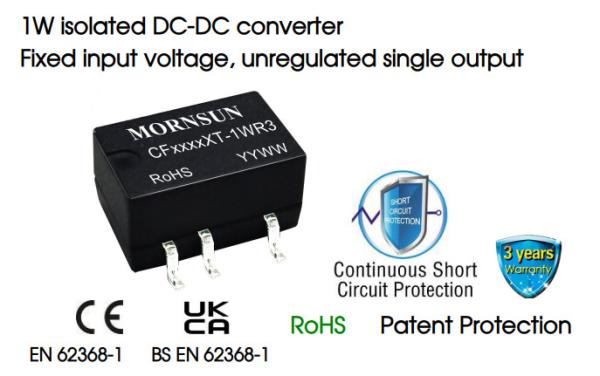 Cheap 1W BMS Automotive DC DC Converter Unregulated Single Output for sale
