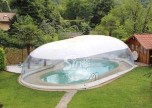 China Outdoor custom size transparent inflatable pool dome with covered ceiling on sale