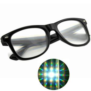China Ultimate 3D Diffraction Glasses Prism Effect EDM Rainbow Rave Sunglasses on sale