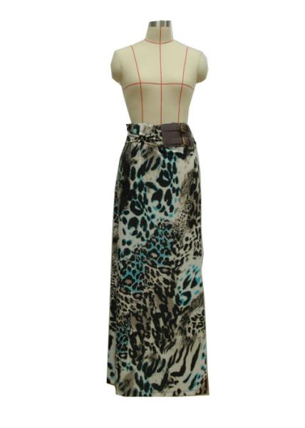 Cheap Leo Print Beautiful Womens Long Skirts , High Waisted Bodycon Skirt Anti Wrinkle for sale