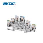 Din Rail Push In Terminal Block Multi Level Terminal Block With PE Foot