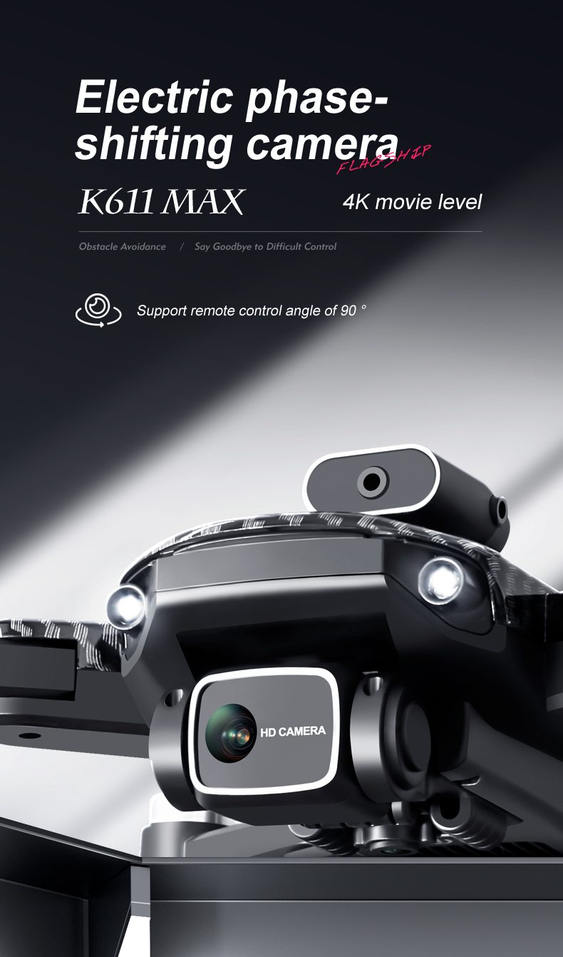 2024 K611max Drone With 4k Camera Wifi Smart Professional One Click Return Optical Flow Hovering Long Flight Time 15 mins