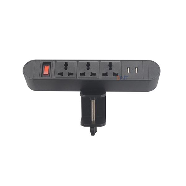 Cheap Easy Mount removable clamp on tabletop edge power outlet for computer table for sale