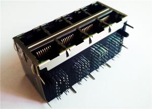 China XFGIGH-STKVDGY8-4 Stacked RJ45 2x4 Ports Shielded w/LEDs Magnetic Integrated on sale