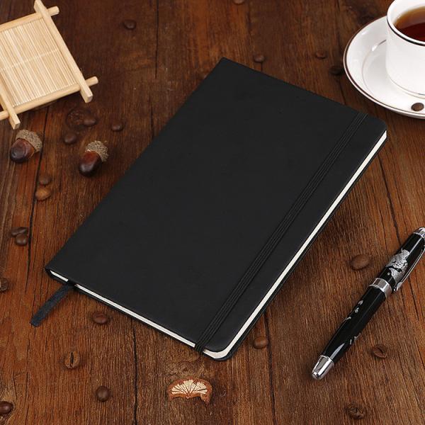 Cheap A5 Custom Elastic Strap Office Business Notepad Pu Creative Student Diary Black for sale
