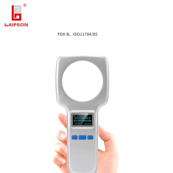 Cheap LF 134.2khz FDX-B Rfid Animal Ear Tag Reader Temperature Microchip Scanner for sale
