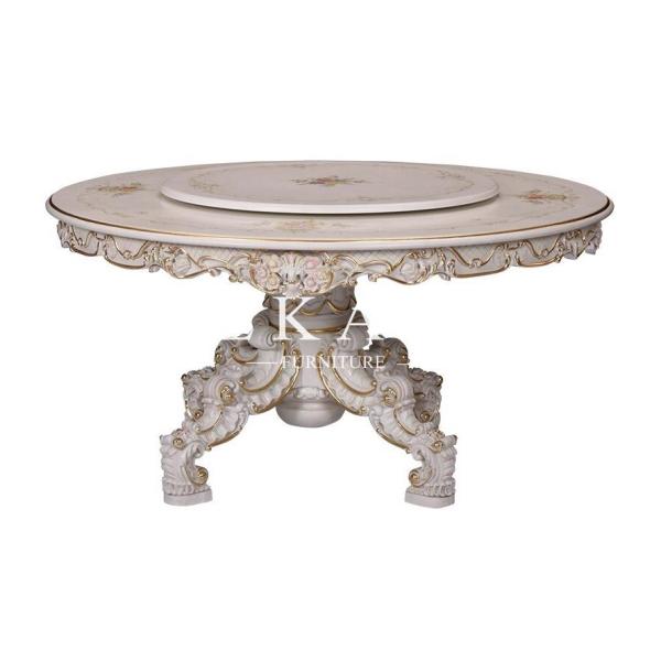 Cheap Modern round rotating wood dining table LS-A107L-1 for sale