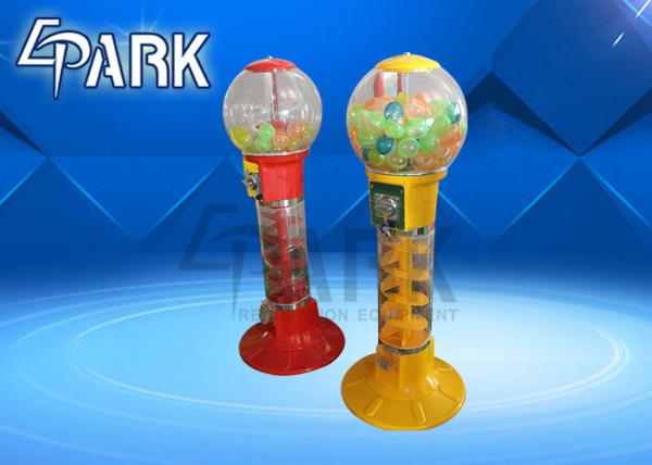 Cheap 1 Player Amusement Game Machines , Capsule Toy Coin Vending Machine Red And Yellow Blue for sale