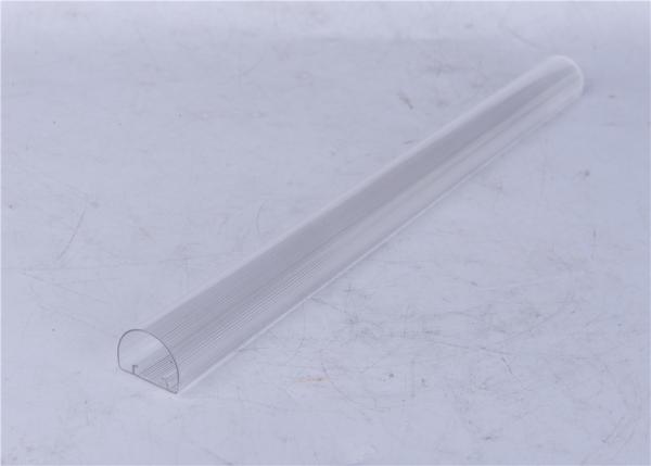 Cheap Clear / Milky Plastic Extrusion Profiles , LED Lamp Extruded Plastic Parts for sale